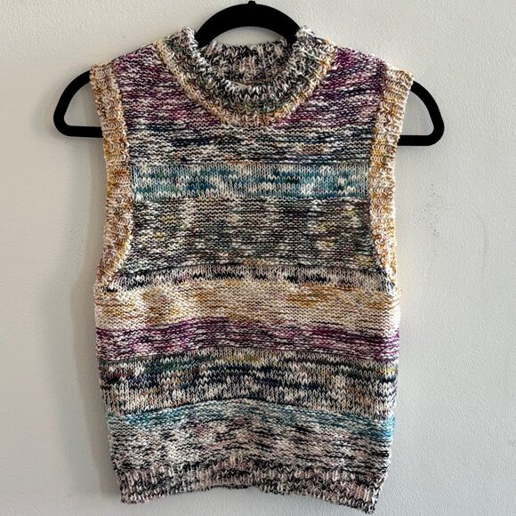 NWT Ulla Johnson Zenna Sleeveless Knit Sweater Multicolor Handcrafted Size M/L - Picture 3 of 10